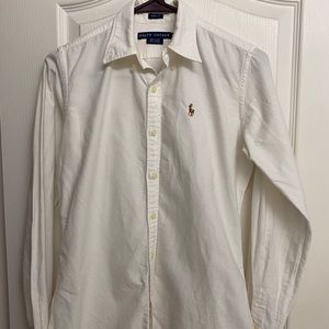 White Ralph Lauren polo button down shirt